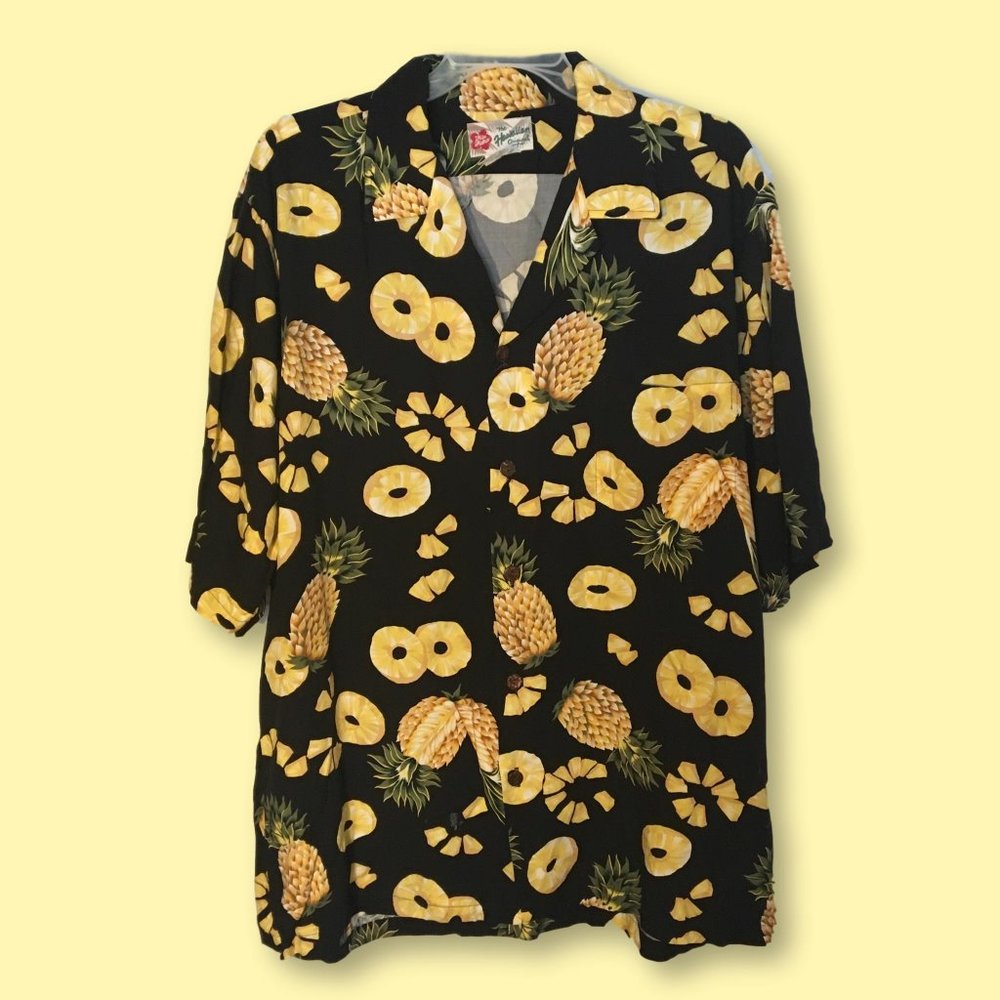 Vintage Hilo Hattie Pineapple Hawaiian Shirt